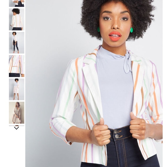 Plus Size stripped Modcloth Blazer - Picture 1 of 3